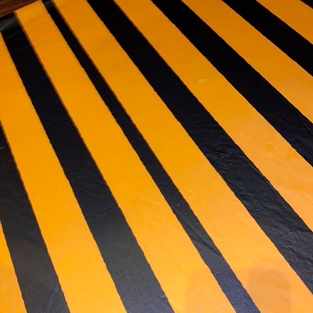 Halloween rectangle table cover backdrop party decor black orange stripes​